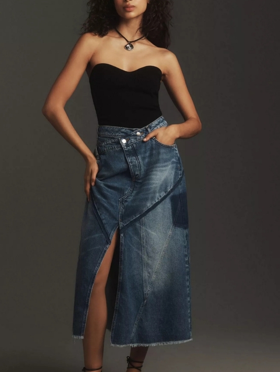 Pilcro Dresses & Skirts - Pilcro Reworked Blue Denim Skirt, Sample Piece, 27..New
